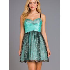 Hailey Logan by Adrianna Papell Mint Green Short Layered Party Dress Siz…